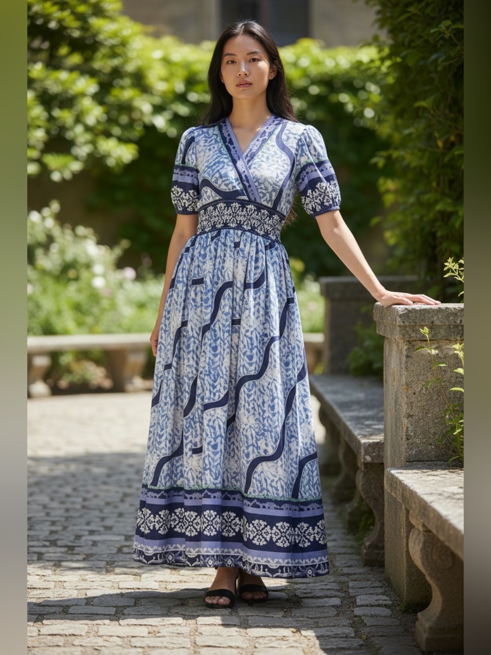 Gracia  Smocked Waist Maxi Dress